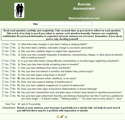 Suicide Assessment