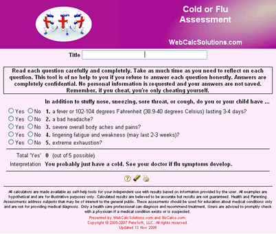 Cold or Flu Assessment