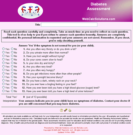 Diabetes Assessment