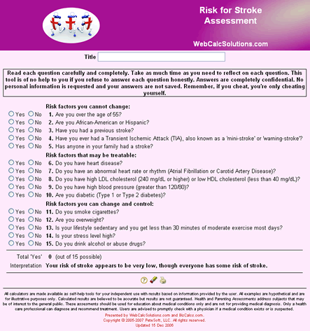 Risk for Stroke Assessment